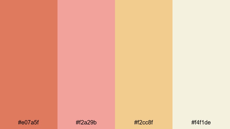 muted terracotta blush orange pink color palette with hex codes
