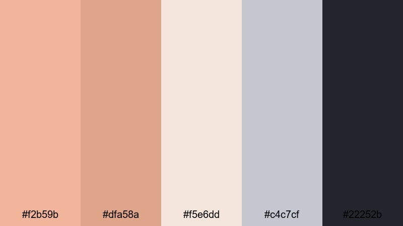 muted terracotta interface pastel orange color palette with hex codes