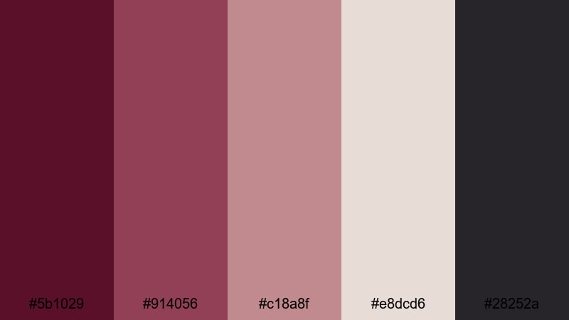 muted wine grid wine burgundy color palette with hex codes