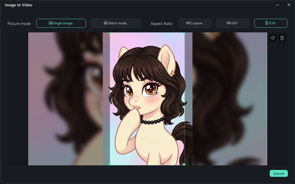 importer un portrait pour le my little pony test filter