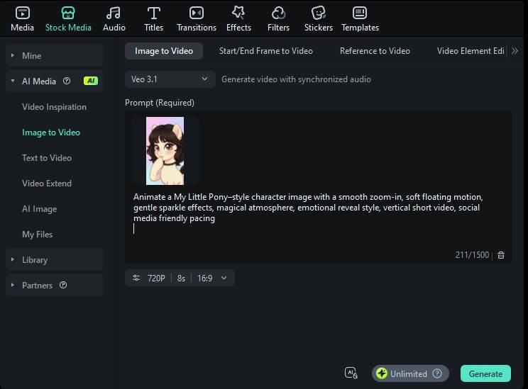 exemple de prompt my little pony test filter