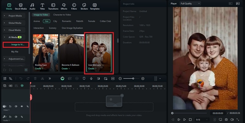 select photo animation template