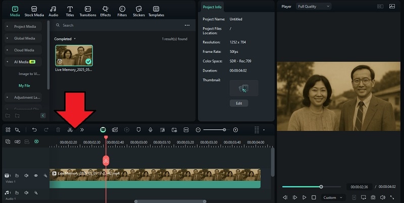 add video to timeline for edit