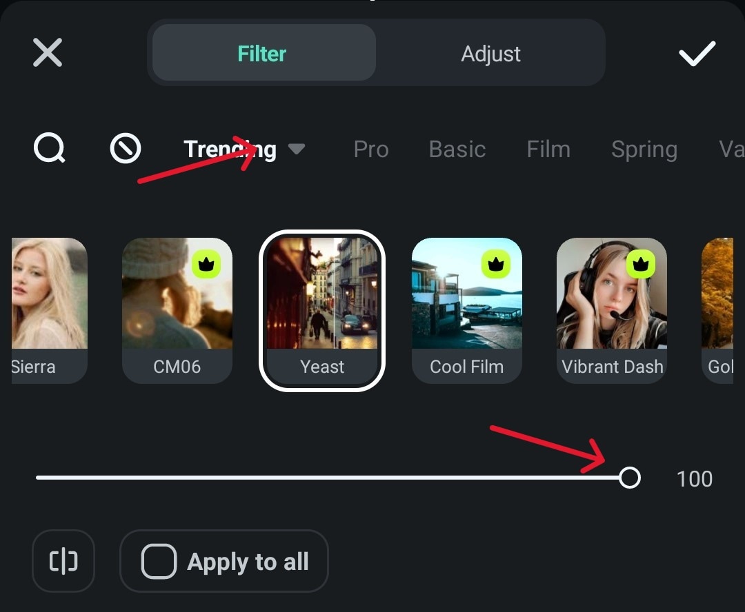 filmora mobile filters