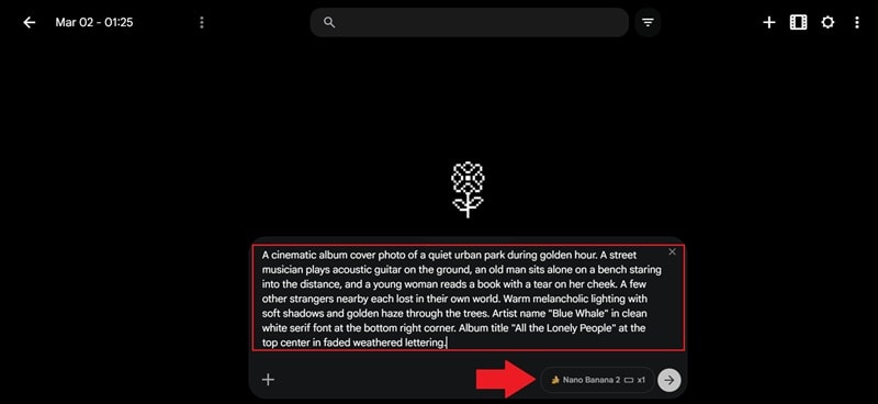 write prompt and click arrow icon
