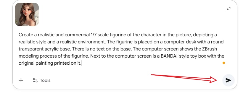type in the prompts to generate ai figures with nano banana