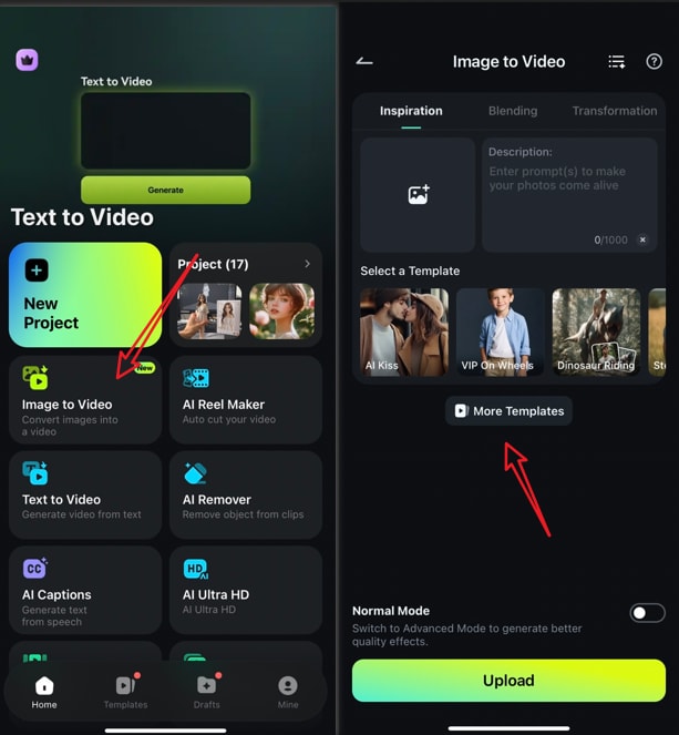 activate image to video in filmora