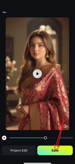 save ai saree shorts from photos in filmora app