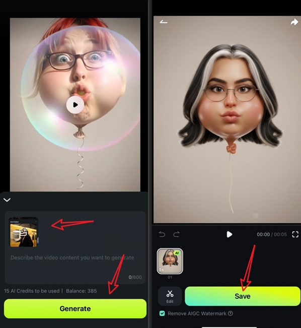 make ai inflated head videos in nano banana pro