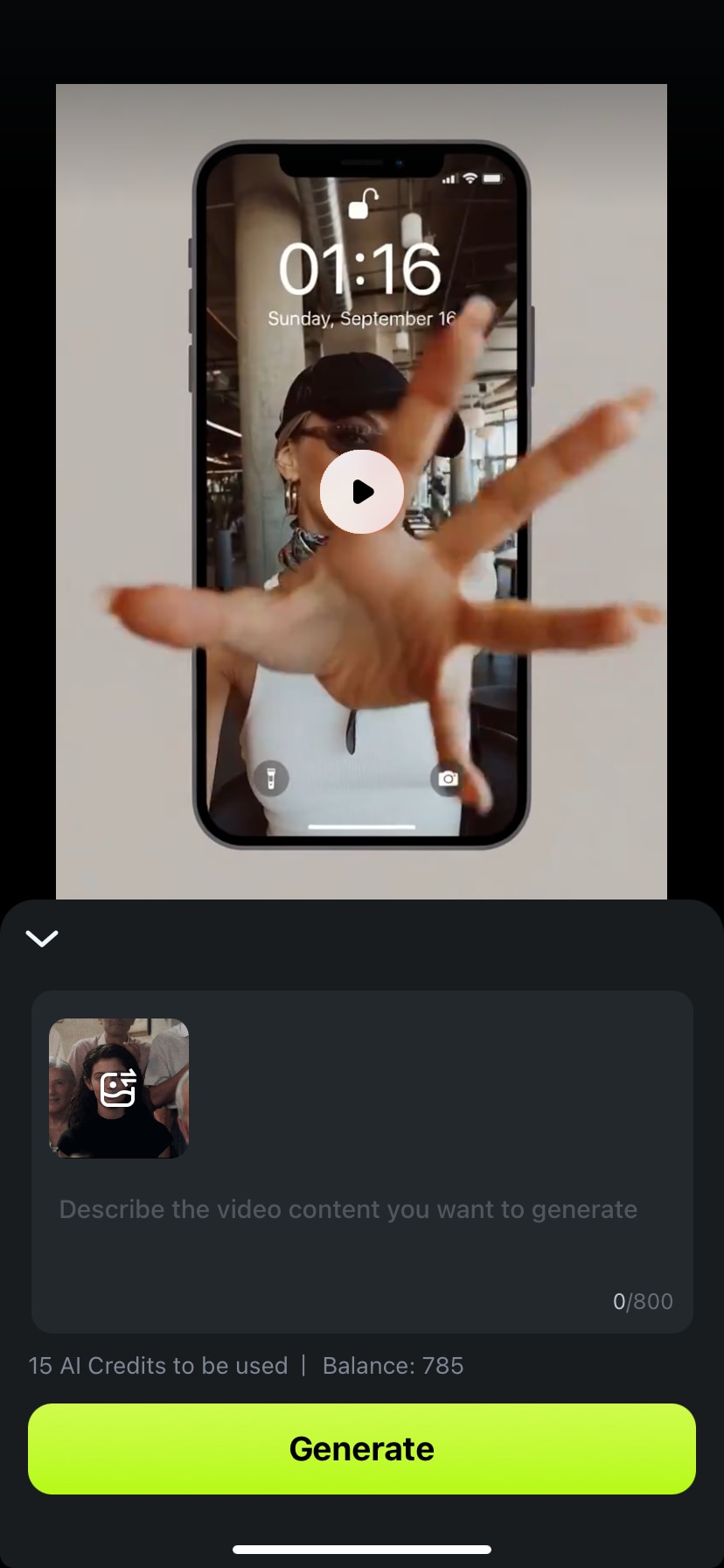 upload image and generate