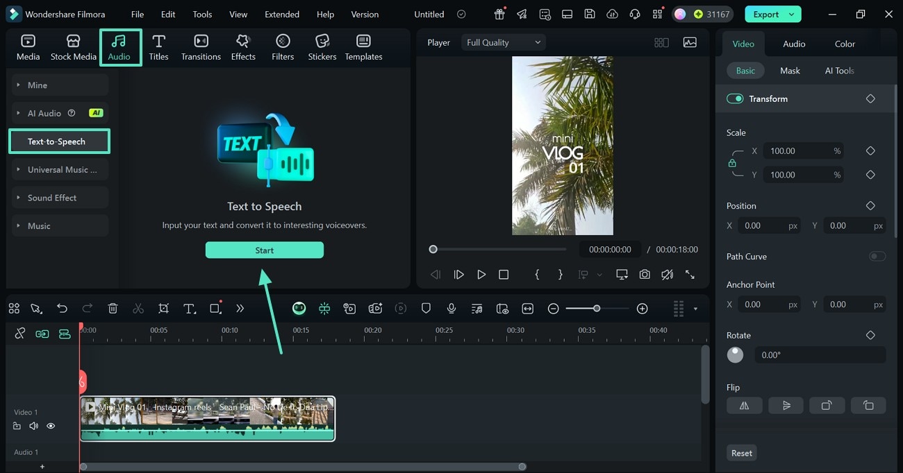 start text to speech