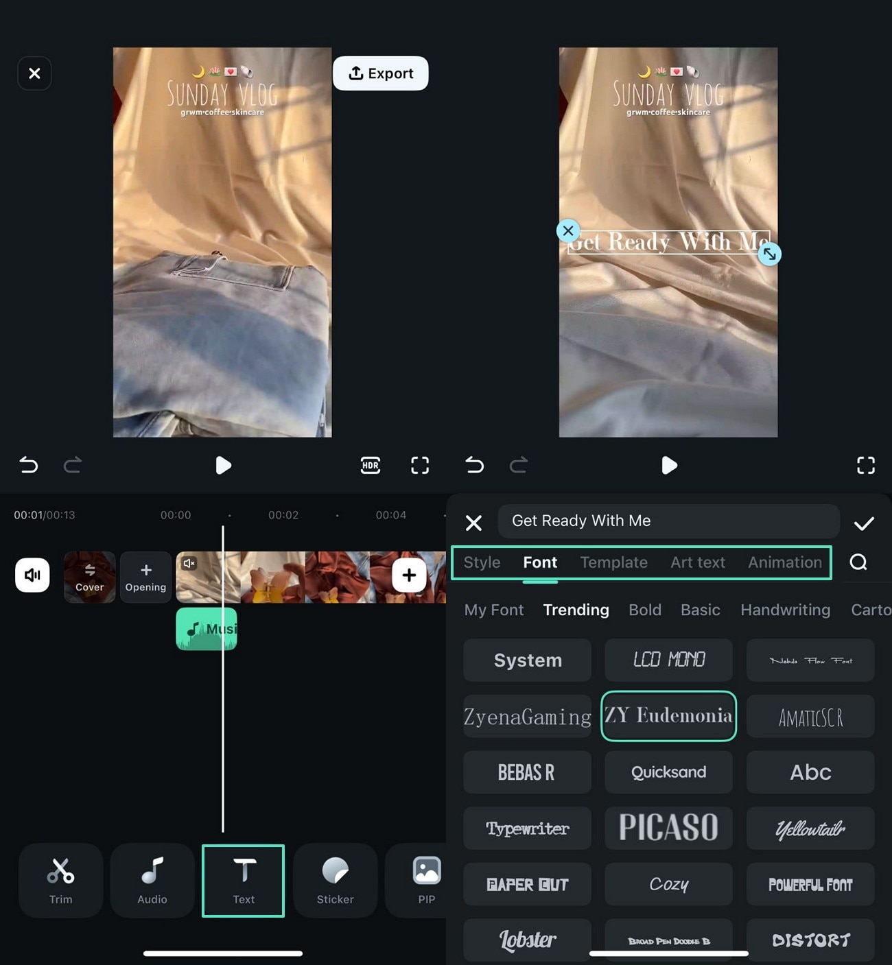add text and customize