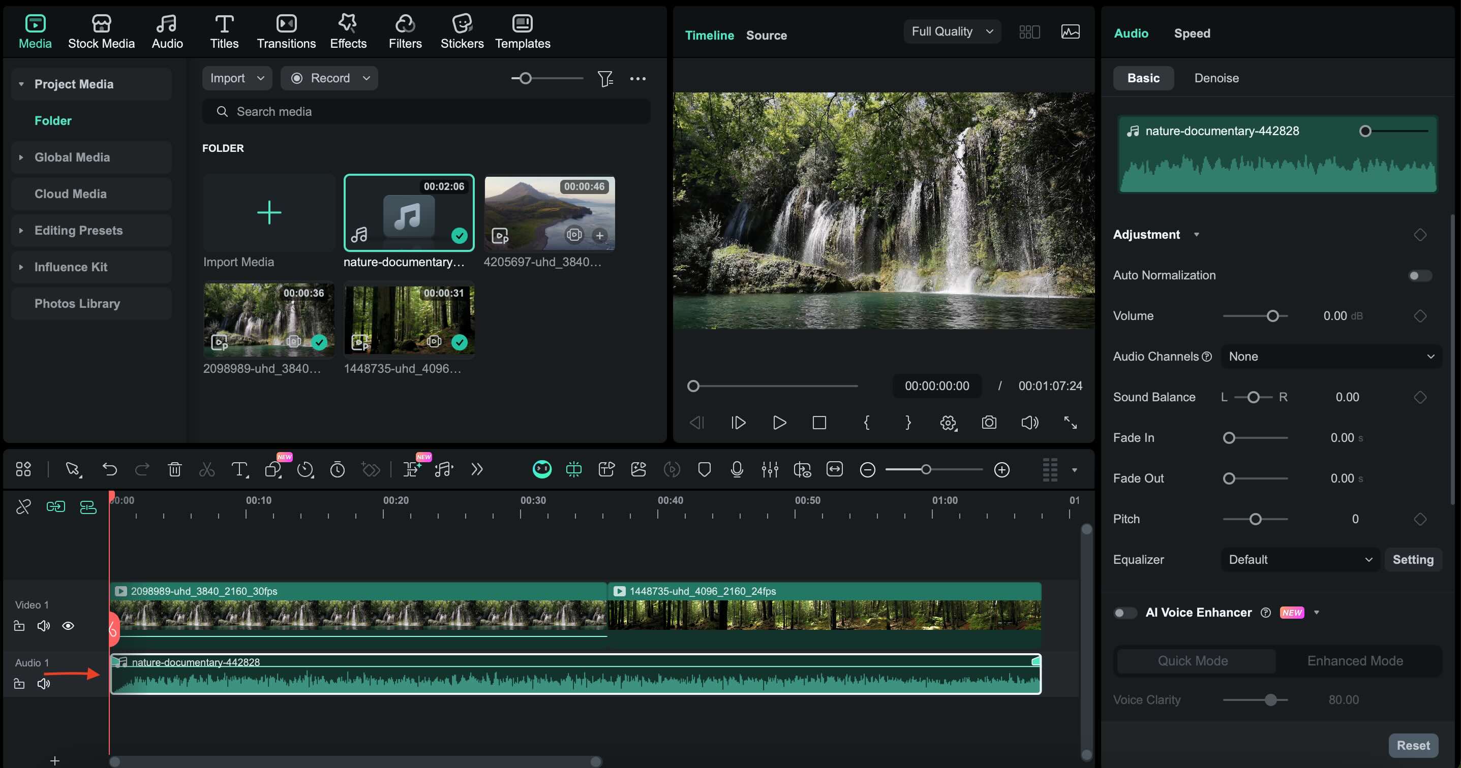 place and trim ambience track
