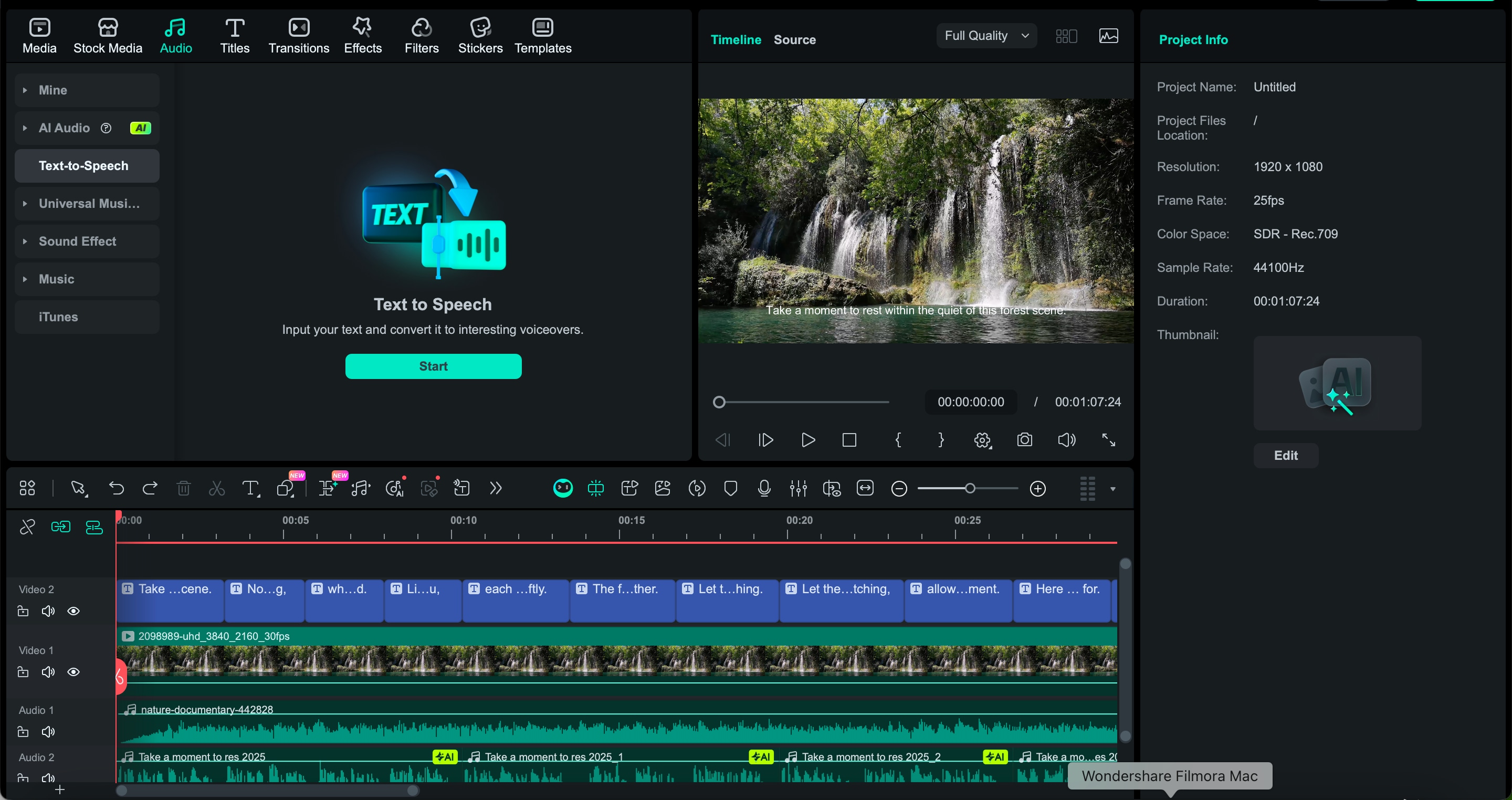 drag and adjust the generated audio