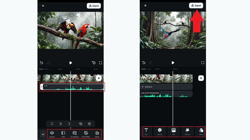 éditer et exporter la vidéo