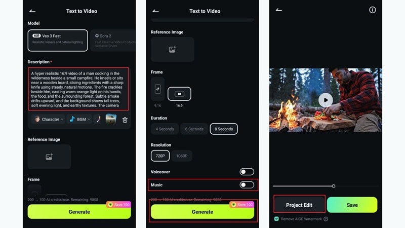 rédiger un prompt et générer une vidéo IA