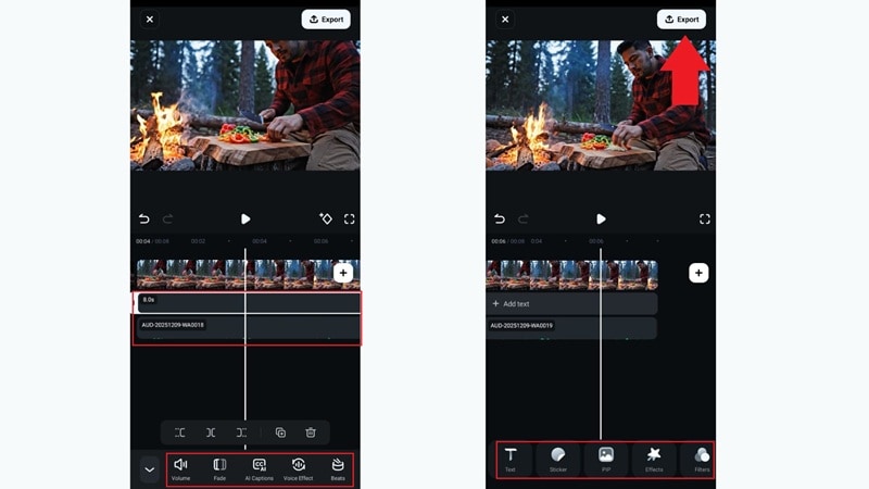 éditer et exporter le clip