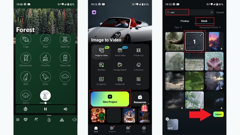 importer un visuel depuis la bibliothèque stock Filmora