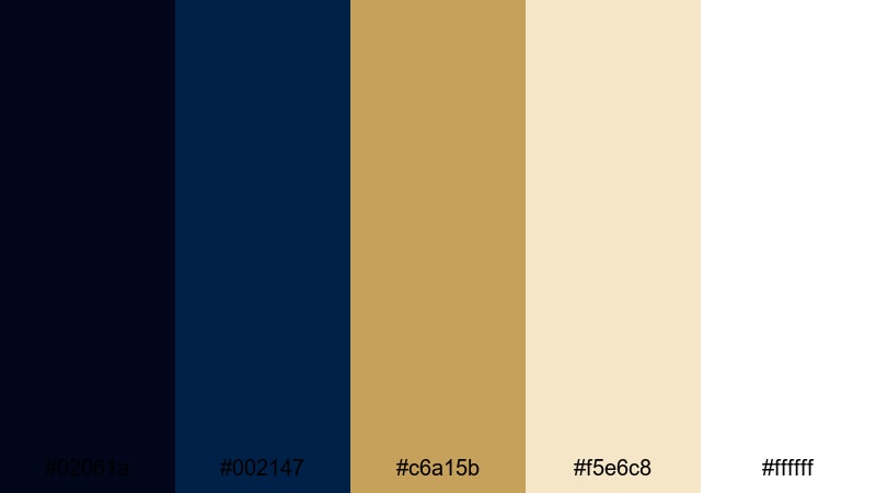 navy gold premiere navy blue color palette with hex codes