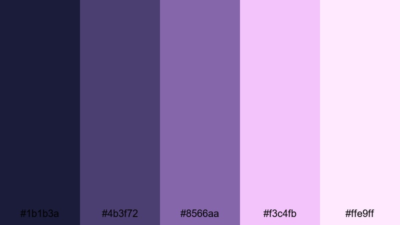 nebula whisper glow celestial color palette with hex codes