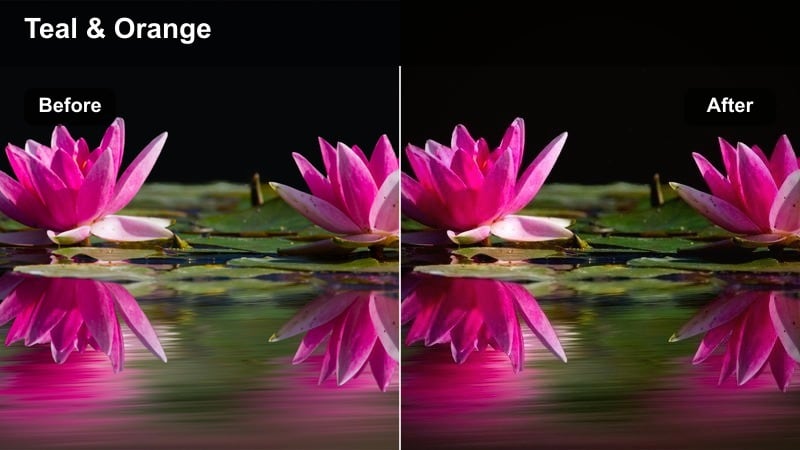 Cinematic neo noir city street at night with glowing signs and high contrast lighting