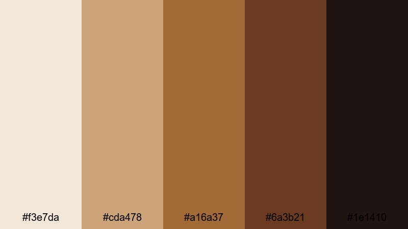 neo noir ember golden brown color palette with hex codes