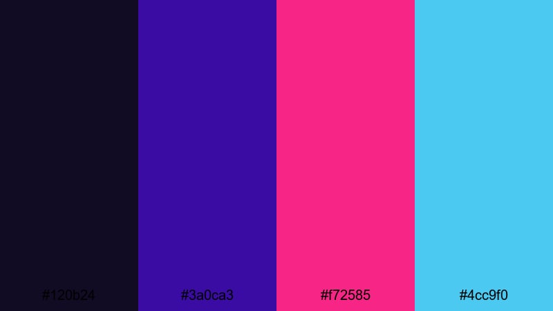 neon alley runner pixel art color palette with hex codes