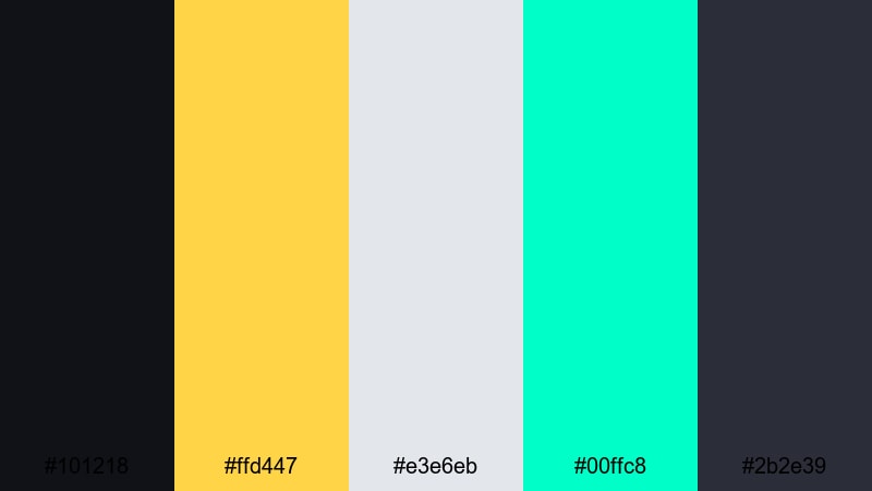 neon alloy pop gold silver color palette with hex codes