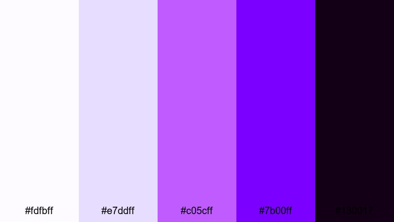 neon amethyst spotlight white purple color palette with hex codes