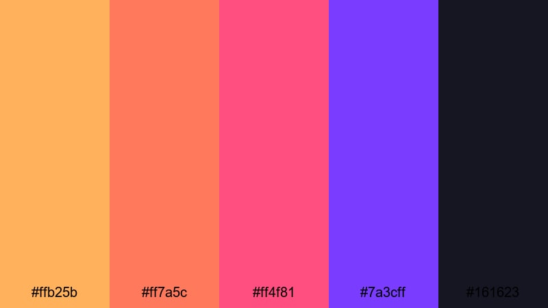 neon apricot sunset apricot color palette with hex codes