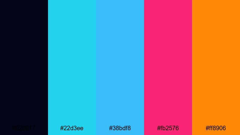 neon blizzard heatwave fire and ice color palette with hex codes