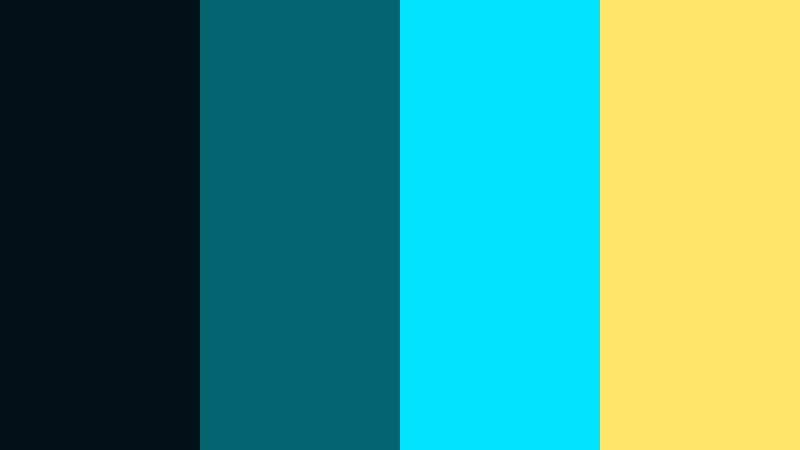 neon circuit trace dark scene cyan color palette with hex codes