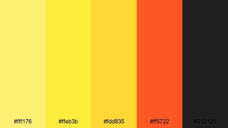 neon citrus burst yellow color palette with hex codes