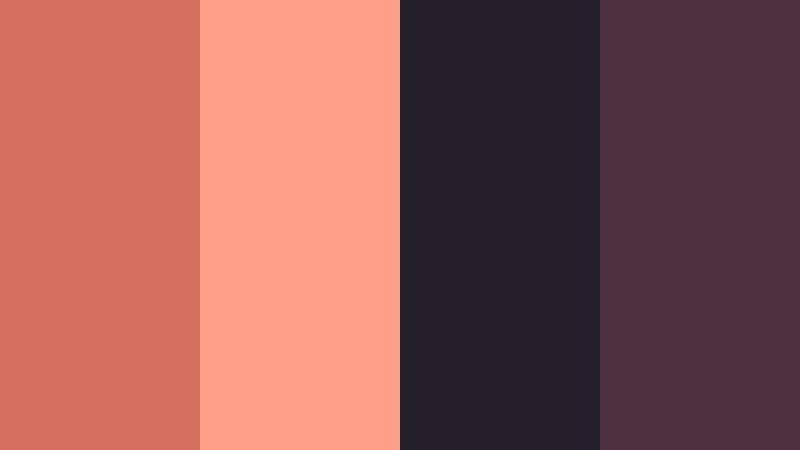 neon coral afterglow dusky coral color palette with hex codes