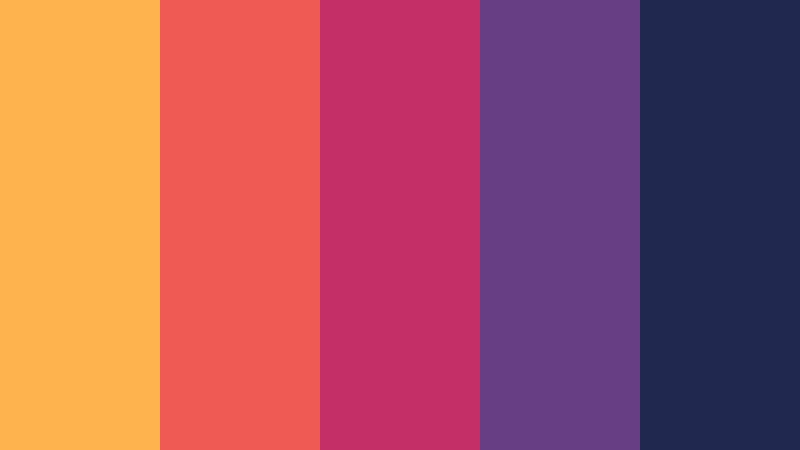 neon dusk sunset color color palette with hex codes