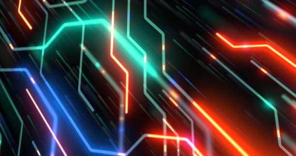 Tech lines neon overlay in Filmora for a futuristic transition effect