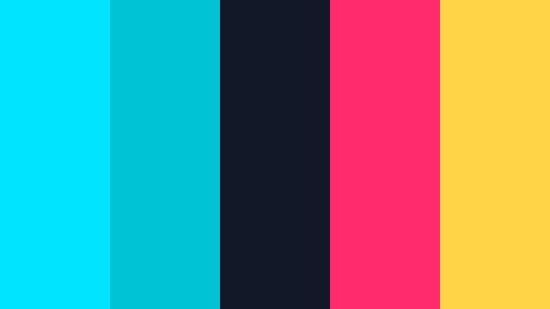neon grid pulse radiant cyan color palette with hex codes