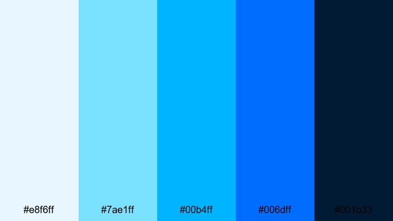 neon ice circuit cold color palette with hex codes