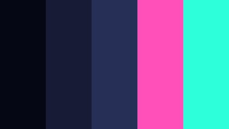 neon indigo outline dark tone indigo color palette with hex codes