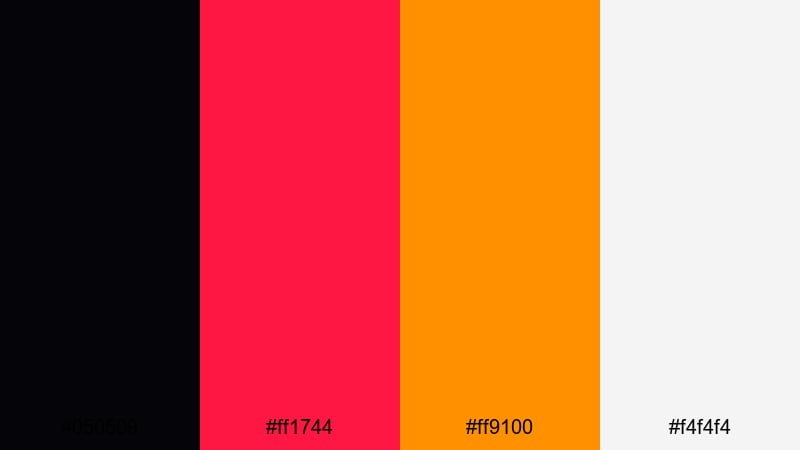 neon inferno edge black red color palette with hex codes