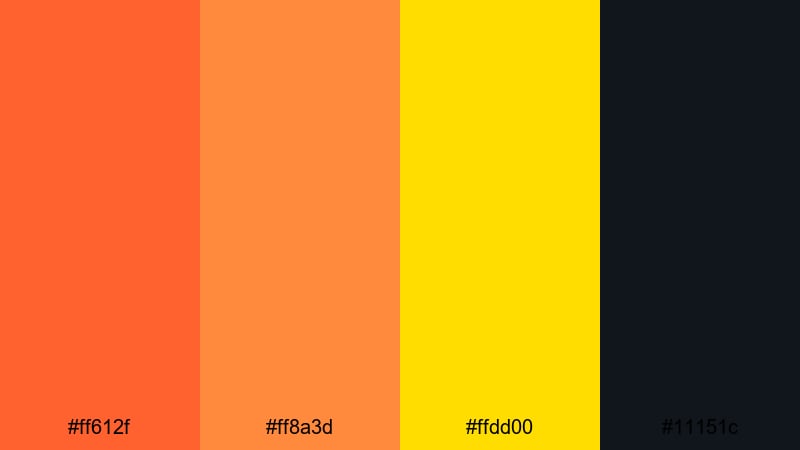 neon lava stream flame color palette with hex codes