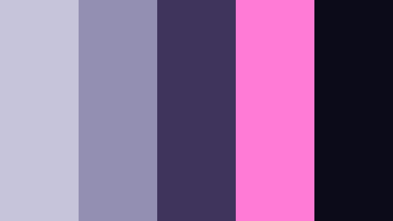neon lavender nightdrive cool lavender gray color palette with hex codes