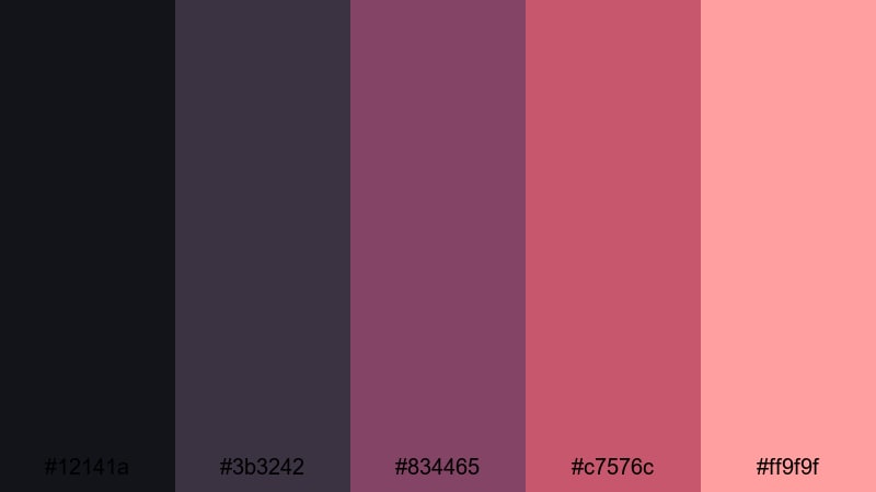 neon maroon skyline gray maroon color palette with hex codes