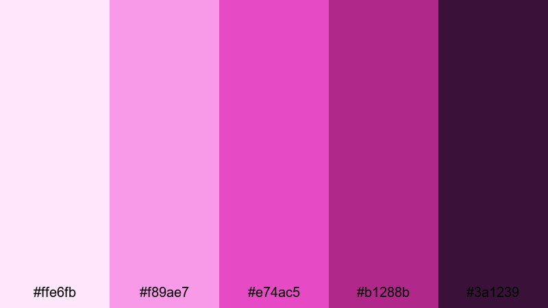 neon mauve spotlight mauve pink color palette with hex codes