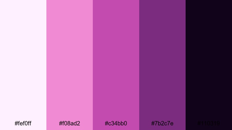 neon mauve title card mauve color palette with hex codes