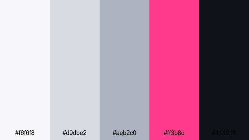 neon mist contrast light gray color palette with hex codes