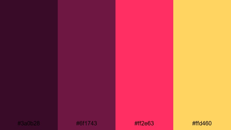 neon noir vineyard purple wine color palette with hex codes