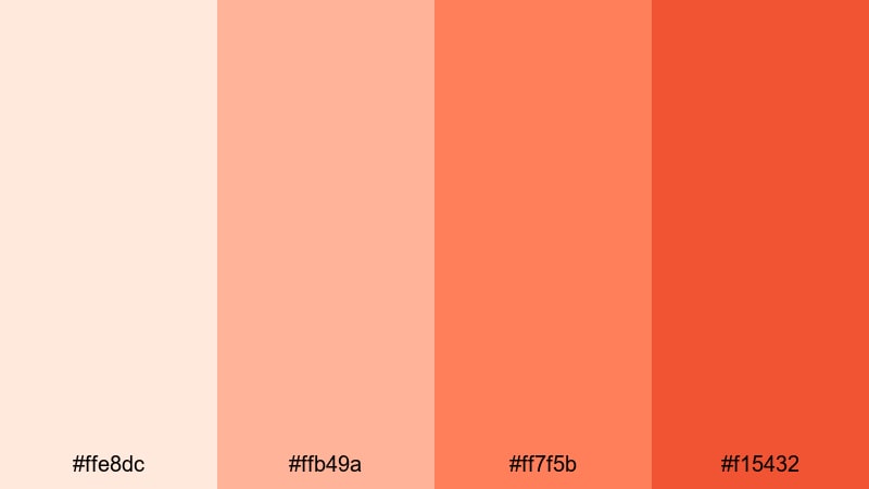 neon peach sign beige orange color palette with hex codes