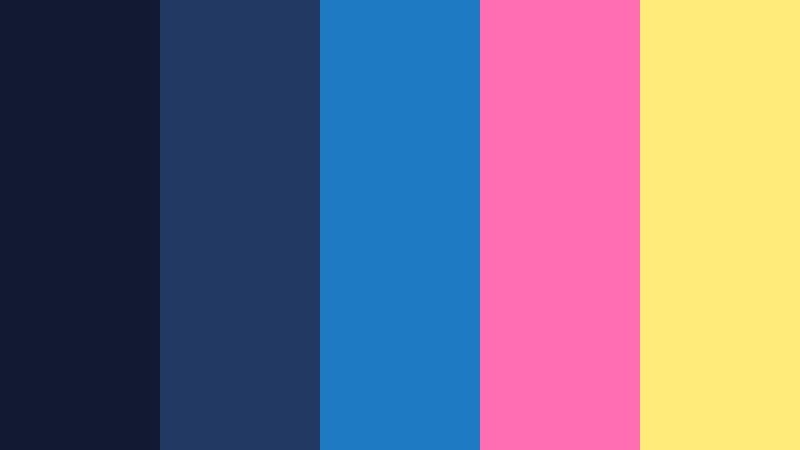 neon pier nights twilight blue color palette with hex codes