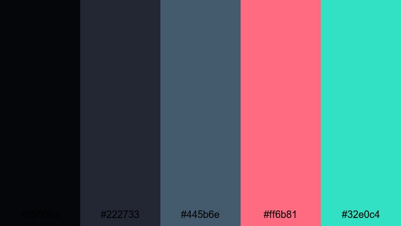 neon reflections on asphalt rainy day color palette with hex codes